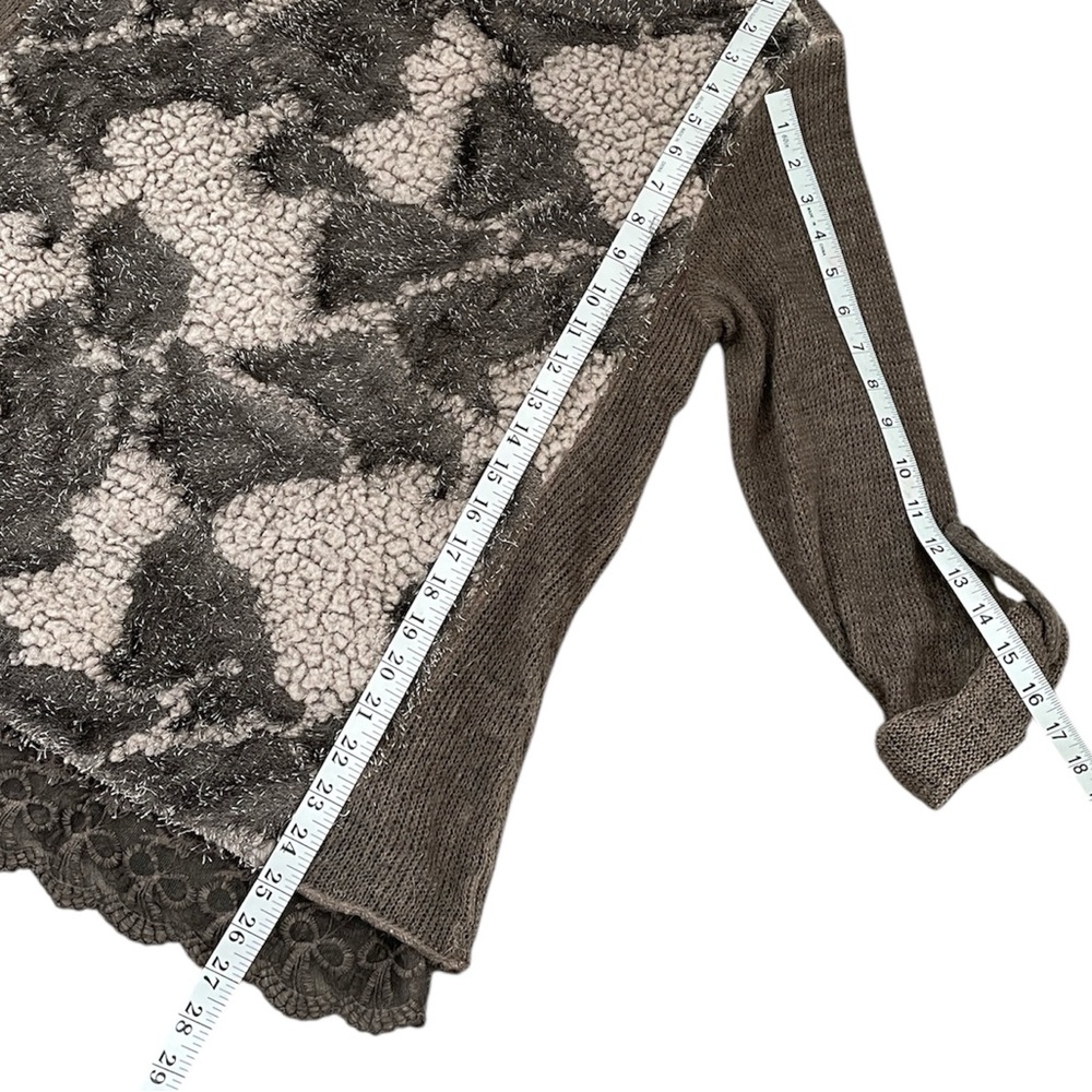 No Brand Made in Italy Dark Taupe Mix Fibers Arty Layered Pullover Sweater M EUC - Picture 11 of 12